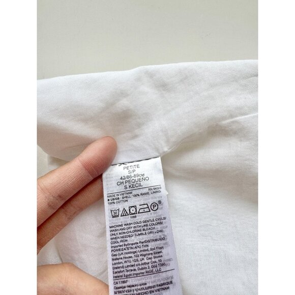 BANANA REPUBLIC White Ramie A-Line Square Neck Camisole Tank, Size Petite S - Picture 10 of 12